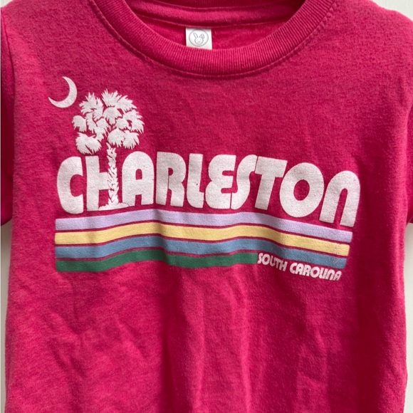 Rabbit Skins 3T Girls Boys Red/Pink Retro Charleston Short Sleeve T-Shirt Top - Picture 3 of 8